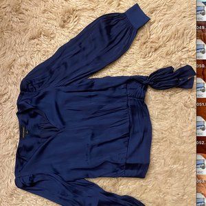 Blue Satin Banana Republic blouse